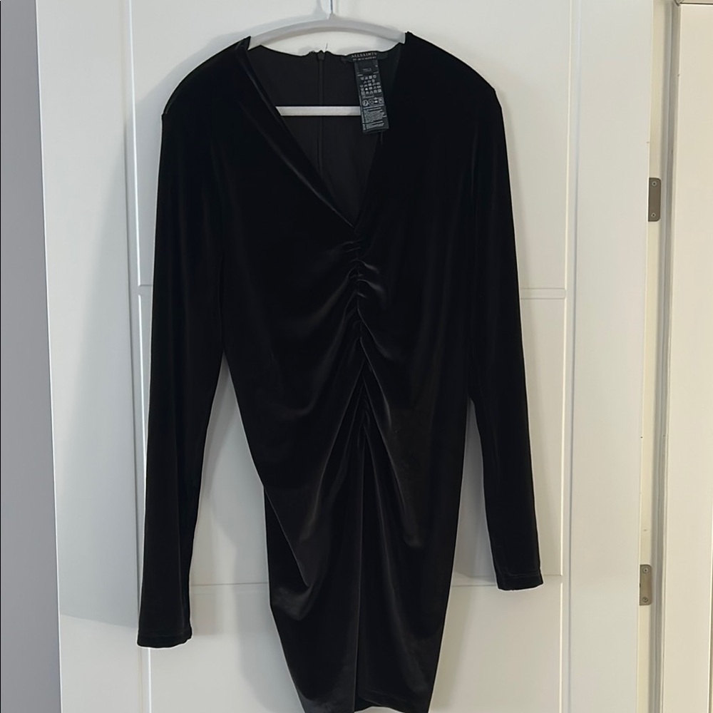 All Saints Anya Velvet Dress